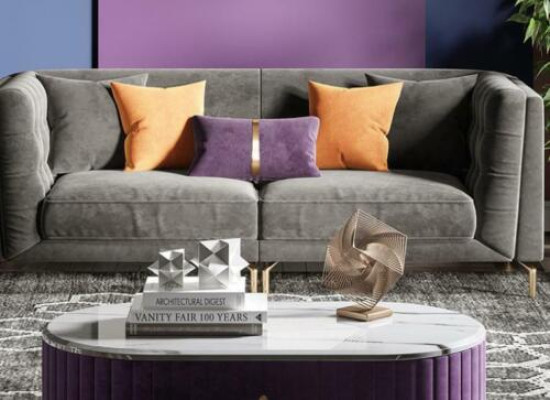 Stof hoekbank Relax zitontwerp bank loungebanken fluwelen bank 3-zitsbank.