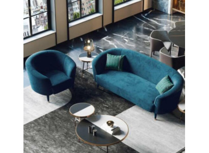 Samt 3-zits stoffen bankstel woonlandschap Relax zitontwerp bank loungebanken