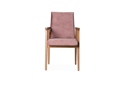 Ontwerpstoel met armleuningen Gestoffeerde eetkamerstoelen Massief hout Textiel Hout Nieuw
