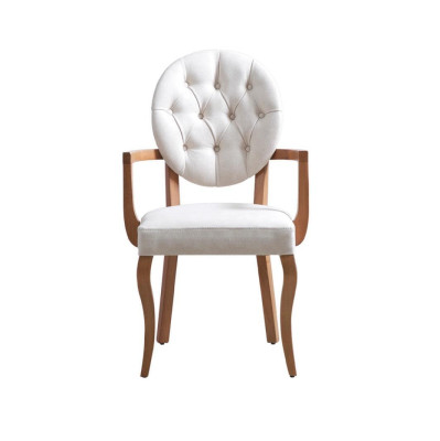 Wit-bruine Chesterfield stoel gestoffeerde stoel designer leren zetel
