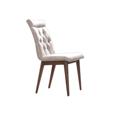 Witte ivoor Chesterfield stoel Luxe eetkamerstoelen Stijlvolle gestoffeerde stoel
