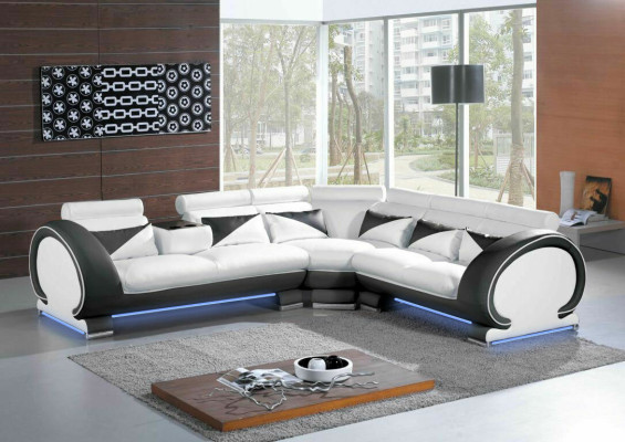 Moderne Hoekbank Bank Bekleed Zitting Hoek Loungebank XXL Grote Woonlandschap Hoek Nieuw