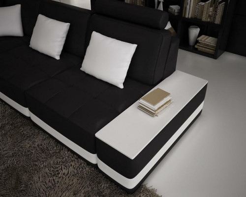 Bix XXL woonlandschap zit hoek gestoffeerd lederen set bank U-vorm