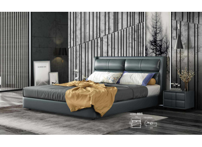 Leder Bedbekleding Ontwerp Luxe Tweepersoons Hotelbedden Slaapkamer Huwelijk 180x200 cm