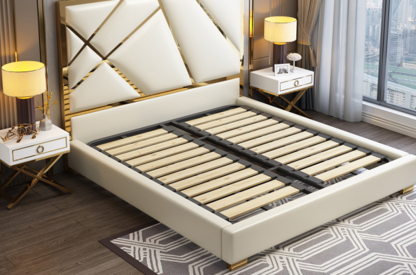 Bed Kussendesign Luxe Dubbele Hotelbedden Slaapkamer Decoratie Leer Nieuw