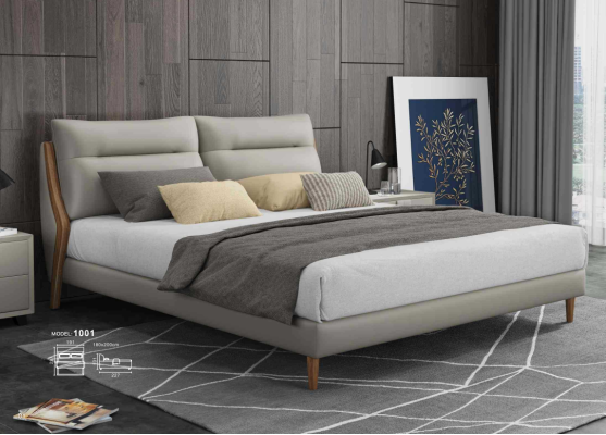 Klassieke luxueuze bedden gestoffeerd in leer textiel Hoogwaardig slaapkamerbed Nieuw