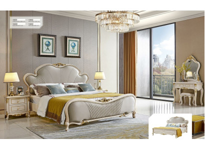 Kaptafel Bed 2x Nachtkastje Meubel Slaapkamer Set 5-delig. Massief hout