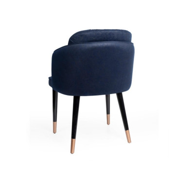 Klassieke fauteuil stoel Blauw Zitkussen Ontwerp Hout Textiel Moderne Stijl Nieuw
