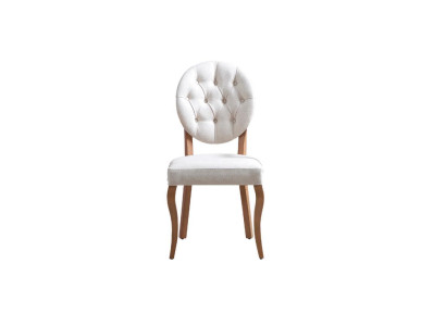 Witte Chesterfield gestoffeerde stoel Ontwerp eetkamerstoelen Luxe fauteuil