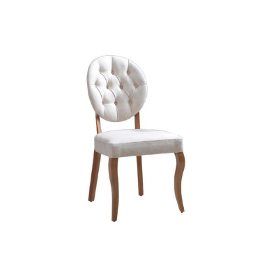 Witte Chesterfield gestoffeerde stoel Ontwerp eetkamerstoelen Luxe fauteuil