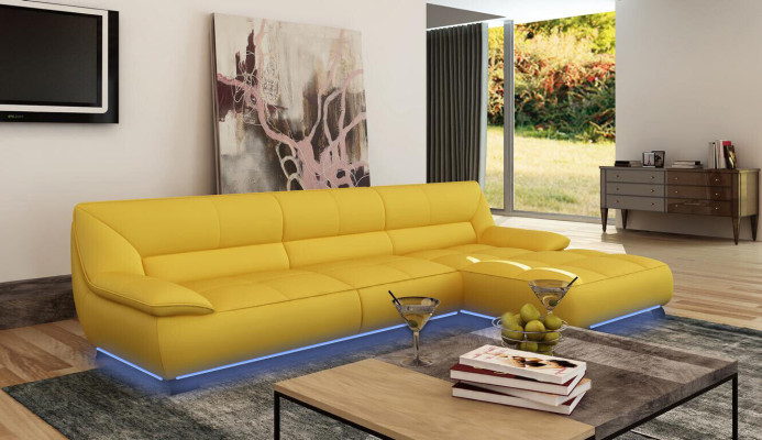 Leren bank Bank Woonlandschap Hoekbank Hoekbank Ontwerp Modern Sofa