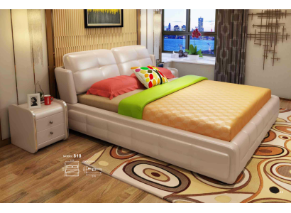 Luxe slaapkamerbed met gestoffeerde decoratief ontwerp van 180x200 cm, dubbele hotelbedden.