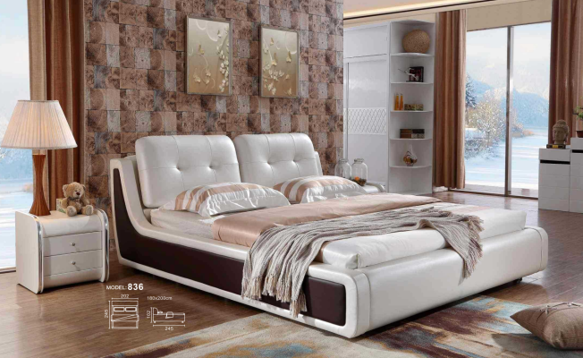 Tweepersoonsbed Bed Huwelijksbed Design Luxe Gestoffeerd Bed Inrichting Textiel Bedden