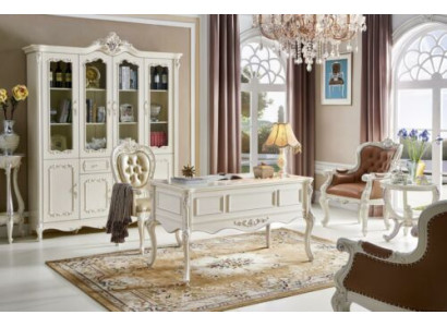 Kantoormeubilair Kast Tafel Kantoor Werkkamer Stoel 3-delige Set Massief hout.