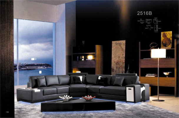 Leren bank bank woonlandschap hoekbank hoekstel design modern