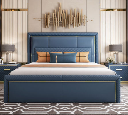 Ontwerp Bed Slaapkamer Tweepersoonsbed Bedden Hotel Luxe Bekleed Leer