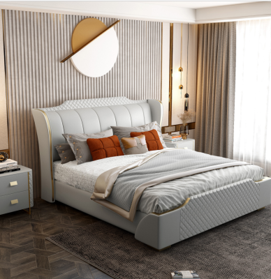 Ontwerper houten bed Luxe meubel Tweepersoonsbed Slaapkamer 180x200cm