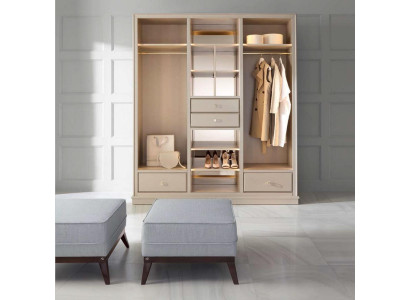 Open kledingkast Slaapkamer kast Inloop meubels Kast Hout Beige