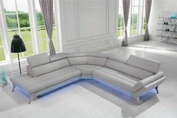 Leren bank Bank Woonlandschap Hoekbank Hoekstel Ontwerp Modern Sofa 1541
