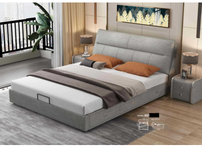 Ontwerp Leren Bed Moderne Hotel Frame Luxe Slaapkamer Tweepersoonsbedden Huwelijk