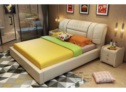 Ontwerper Bed Chesterfield Bedden Textiel Leder Hotel Luxe Bekleding Fluweel Stof