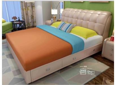 Bed Padding Design Luxury Decor Double Hotel Beds Marriage Bedroom Leather