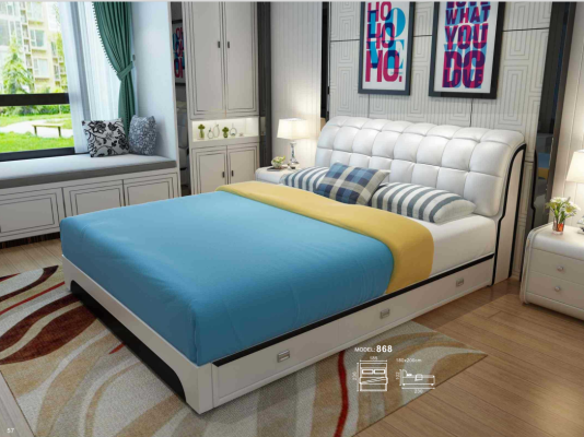 Tweepersoonsbed Bed Echtelijk bed Ontwerp Luxe Gestoffeerd Luxe Designbed Leder
