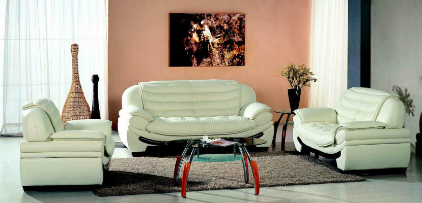 Klassieke set 3+2 zits leren bank Bank Bank Bekleding Stoelsets