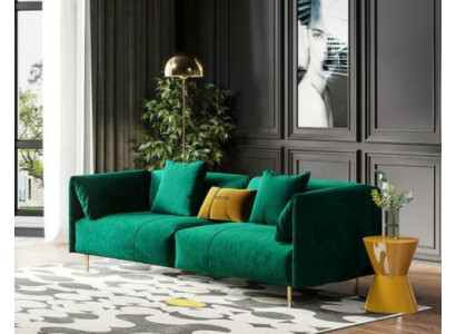 Bankstel met 2 zitplaatsen Velvet tweezits ontspannen fluweel hout club zetel ontwerp bank lounge