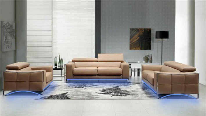 Sofa set van leer 3+2 (zonder fauteuil) bank zitkussen bekledingsset 1504
