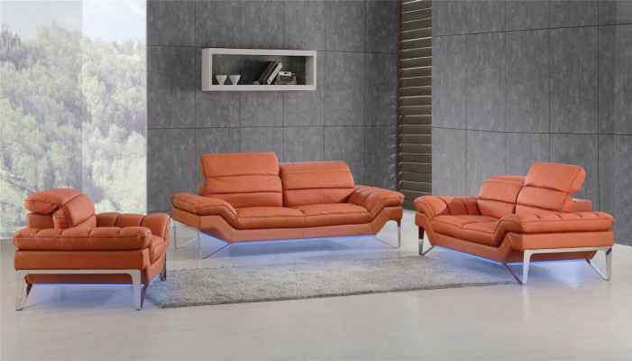 Sofa set van leer, 3+2 zits bankstel (zonder fauteuil), zitbank kussen set 994.