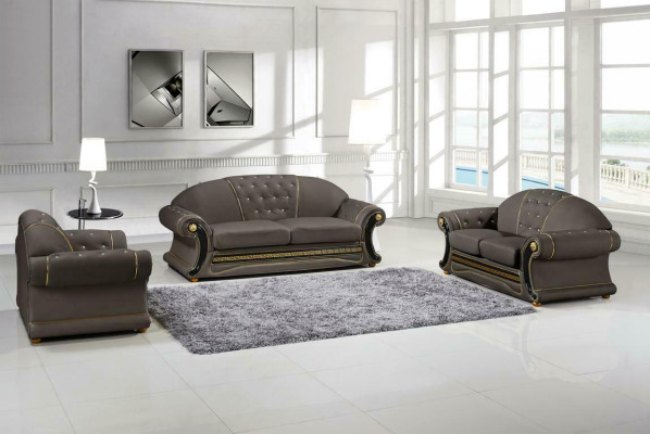 Klassieke designer 3-zits Chesterfield lederen bankstel gestoffeerde zitting zonder 2+1 nieuw