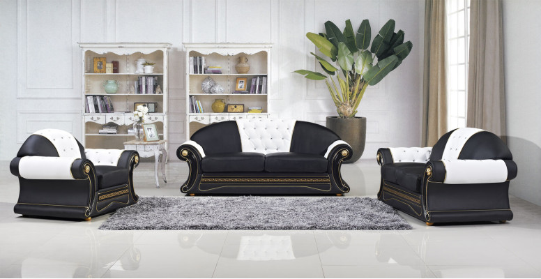 Klassieke designer 3-zits Chesterfield lederen bankstel gestoffeerde zitting zonder 2+1 nieuw