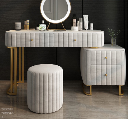 Make-up tafel spiegel kruk compleet ladekast slaapkamer luxe meubels