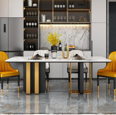Eettafels Marmer Eettafel Modern Meubels Tafels Ontwerptafel Eetkamer Metaal Nieuw