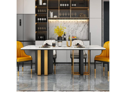 Eettafels Marmer Eettafel Modern Meubels Tafels Ontwerptafel Eetkamer Metaal Nieuw
