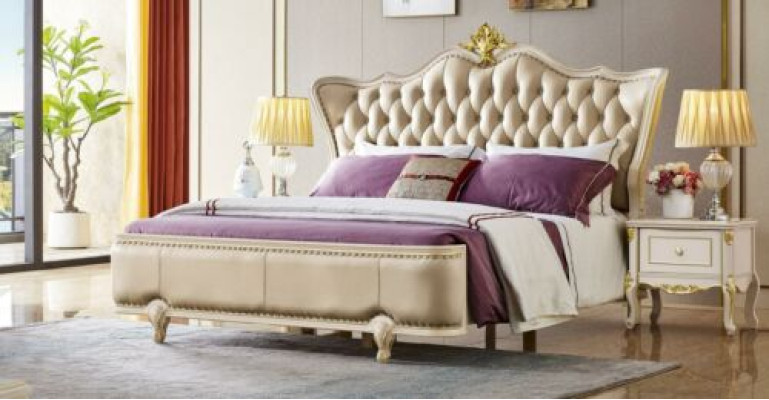 Bed Meubels Nachtkastje 3-delig Slaapkamer Set Chesterfield Massief hout