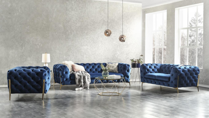 Chesterfield zitplaats van textiel stof 2-zits woonkamer bank bankstel