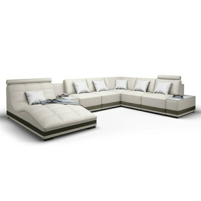 Designersofa Hoekbank Woonlandschap Ronde Bank Leren Bank Bank U-vorm NiddaA