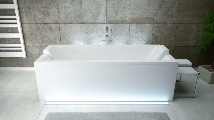 Rechthoekig hoekbad voor de badkamer hoek ligbaden badkuipen wit afgeronde badkuip nieuw