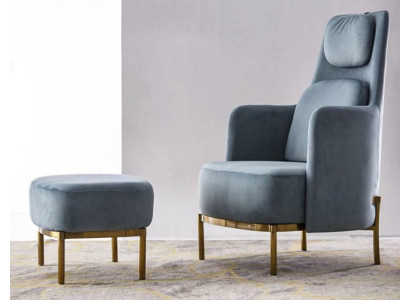 Fauteuil Stoel Bekleding TV Leder Textiel Stof Grijs Design Lounge