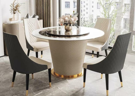 Marmeren eettafel Moderne eetkamer Woonkamer Keuken Tafels Design Tafel Rond Nieuw