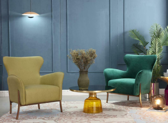 Fauteuil Ontwerp Bank Bank Ontspannen Stof Lounge Luxe TV-Zitter