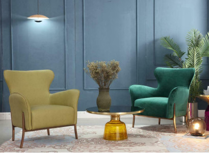 Fauteuil Ontwerp Bank Bank Ontspannen Stof Lounge Luxe TV-Zitter