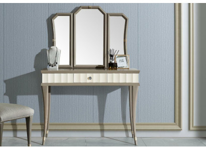 Kaptafel met spiegel Luxe slaapkamer console Nieuwe 2-delige set Massief hout