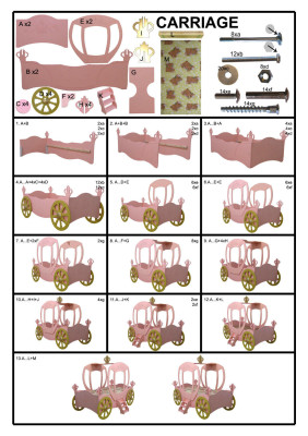 KINDERBED Prinsessenbed Koets nieuw JEUGDBED AUTOBEDDEN CARRIAGE