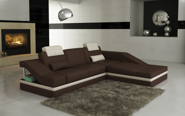 Moderne leren hoekbank L-vorm bank gestoffeerde zit hoekbank bankstellen.