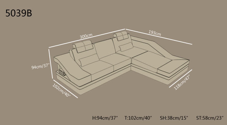Moderne leren hoekbank L-vorm bank gestoffeerde zit hoekbank bankstellen.