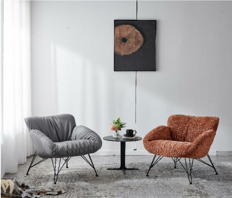 Fauteuil Zacht Woonkamer Tv Bank Bank Fauteuil Stoel Fluweel Grijs