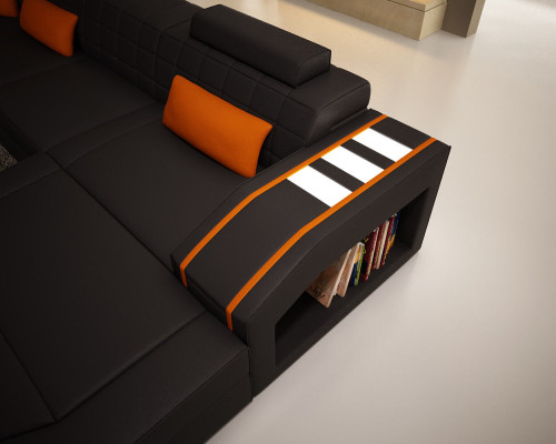 Woonlandschap Woonkamer Hoekbank Lederen Bank Bank Bekleding Set